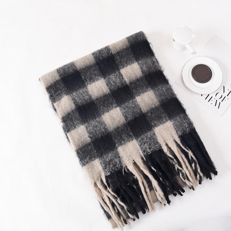 

200см Зимовий Плюшевий Шарф і Шаль: Товстий, Теплий, Вітрозахисний, Холодостійкий 38*200 cm світло-сірий колір