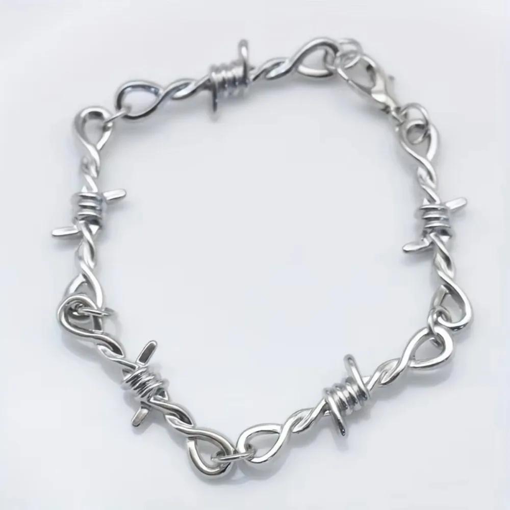 New Small Wire Brambles Bracelets On Hand For Women Men Hip-hop Zircon Gothic Punk Style Barbed Little Thorns Pulsera Gift