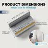 2 Pack Mini Bag Sealer, Magnetic Bag Sealer for Fridge, 6-Speed Adjustment and Led Display, No Preheating Required with Cutter