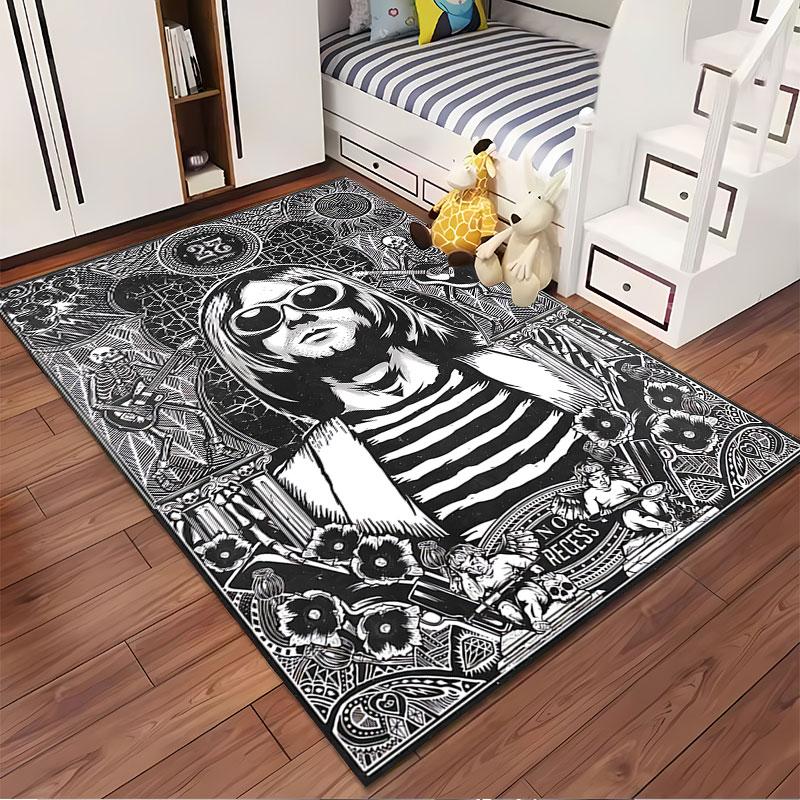 "Retro Gothic Skull Design Carpet" Suitable As a Non-slip Mat for the Living Room or Bedroom Sofa