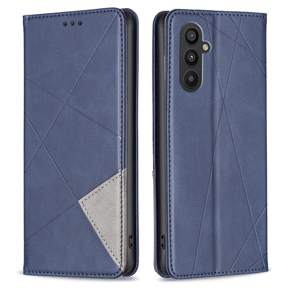 For Samsung Galaxy A24 4G (162.1 x 77.6 x 8.3mm) PU Leather Card Holder Phone Shell Splicing Imprinting Pattern Phone Stand Cover