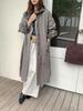 Women's Retro Miu-Style Colorblock Hooded Trench Coat with Stand-up Collar, 2025 Autumn Collection