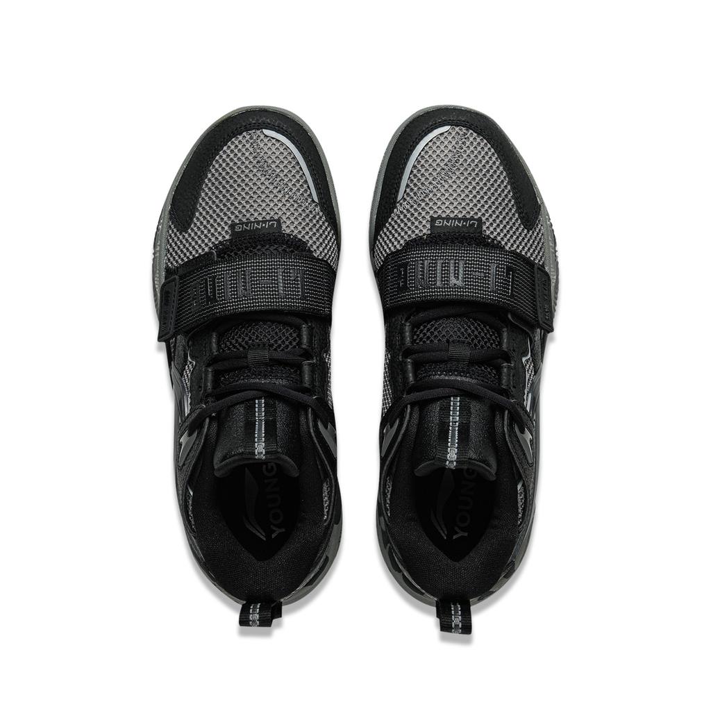 Li Ning Kids Unleashed Team Comfortable Versatile Trendy Low-Top Basketball Shoes Kids Basketball Shoes Black Gray YKBV016-7