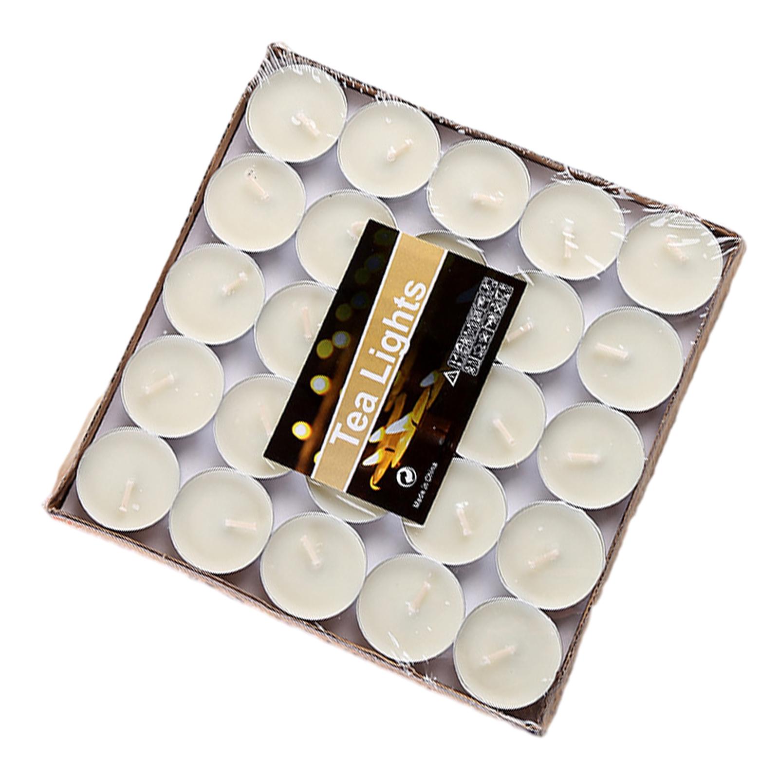 

50 шт. Чайные свечи Парафиновая свеча Долгого горения Свадьба Влюбленный Предложение Свеча Расслабляющее свечение Ароматная белый