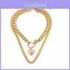 Elegant Double Layer Chain Necklace With Creative Heart Pendant For Fashionable Women