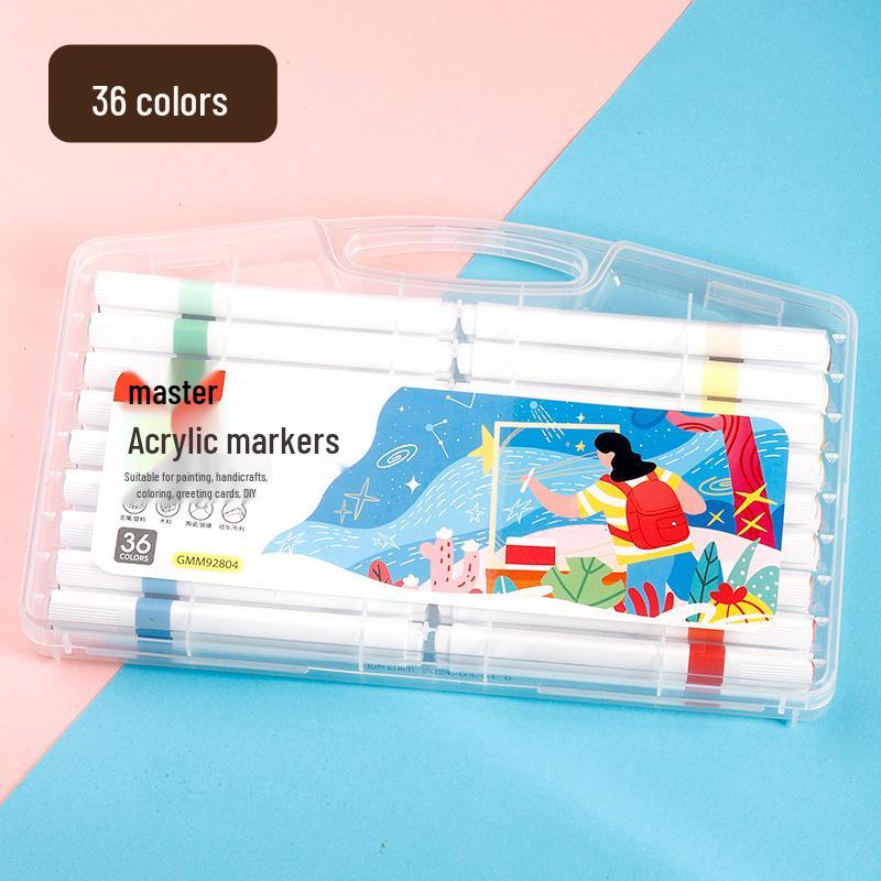 Master Soft Tip Acrylic Markers & Layerable Color Pencils with Art Brushes for Kids