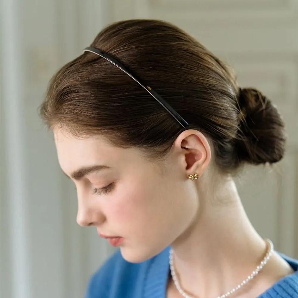 HFS006 Thin black celluloid hairband