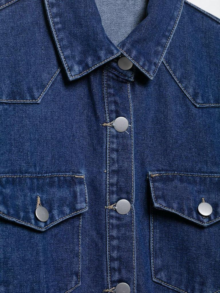 Spring 2025 European & American Women's Short Denim Jacket and Pants Set.