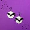 Gothic Creative Black Bat Flying Over The Moon Acrylic Laser-cut Dangle Earrings for Women Halloween Party Fashion Jewelry Gift