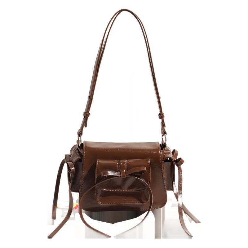 2025 autumn new bow shoulder armpit bag niche high-end commuter portable shoulder crossbody small square bag