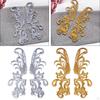 2 Pieces Sewing Craft Decoration Lace 3D DIY Appliques Sticker for Crafting Clothing Bridal Jeans