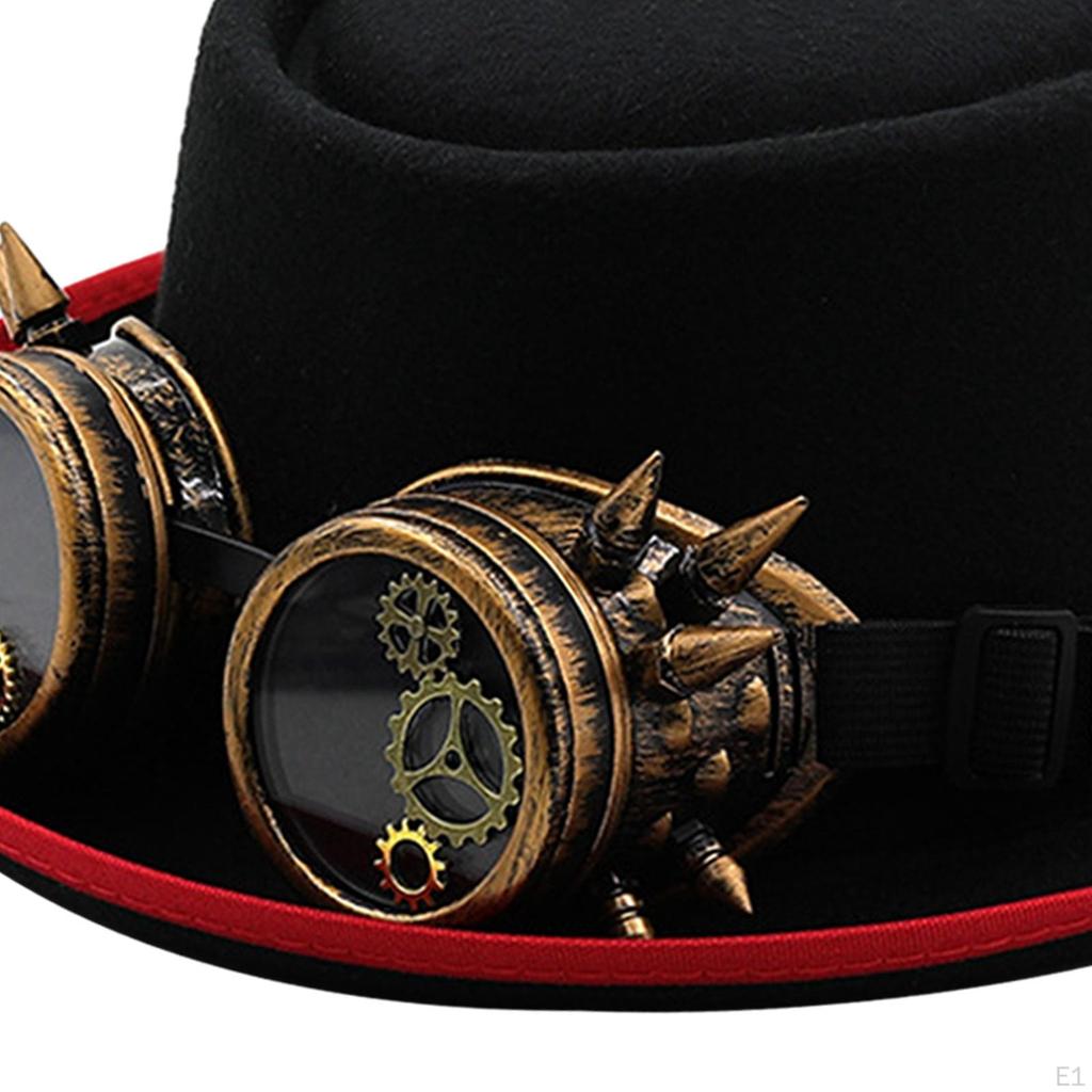 Kapelusz Steampunk dla Dorosłych Czarny Dodatek do Kostiumu Gotycki na Występy Sceniczne Karnawał Halloween