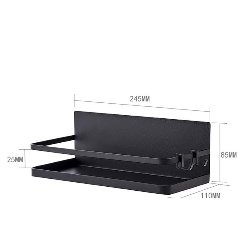 Eachjoy Magnetic Spice Rack, Laundry Storage, Refrigerator Side Rack x 2 Set (Black)