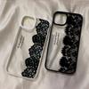 Husă de telefon cu design creativ din dantelă neagră pentru iPhone 16 17 Pro Max 15 Pro 14 Plus 13 12 11 7 8 Plus SE 2022 Husa rezistentă la șocuri