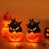 Black Cat On Pumpkin Lantern: Halloween LED Candle Decoration