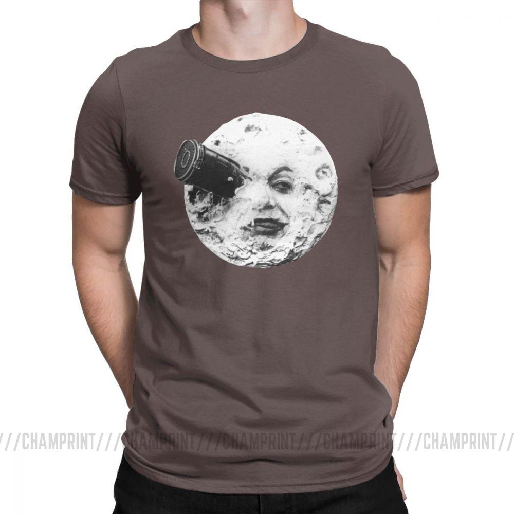 Moon T Shirts For Men Georges Melies Twin Party Tops Short Sleeve Vintage T Shirts