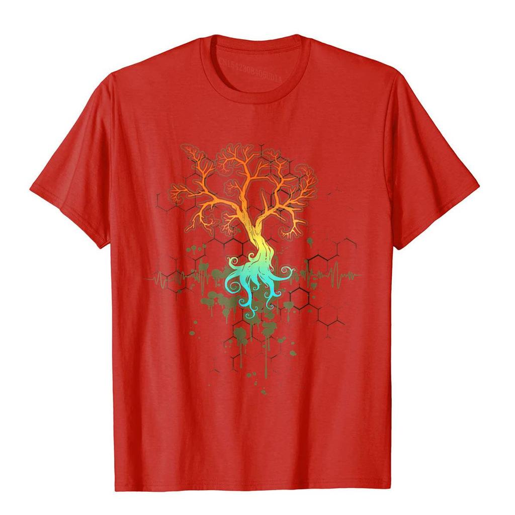 Shirt.Woot Fractal Tree T-Shirt Tops & Tees Discount Street Cotton Men T Shirt Kawaii Men Clothing Moto Biker