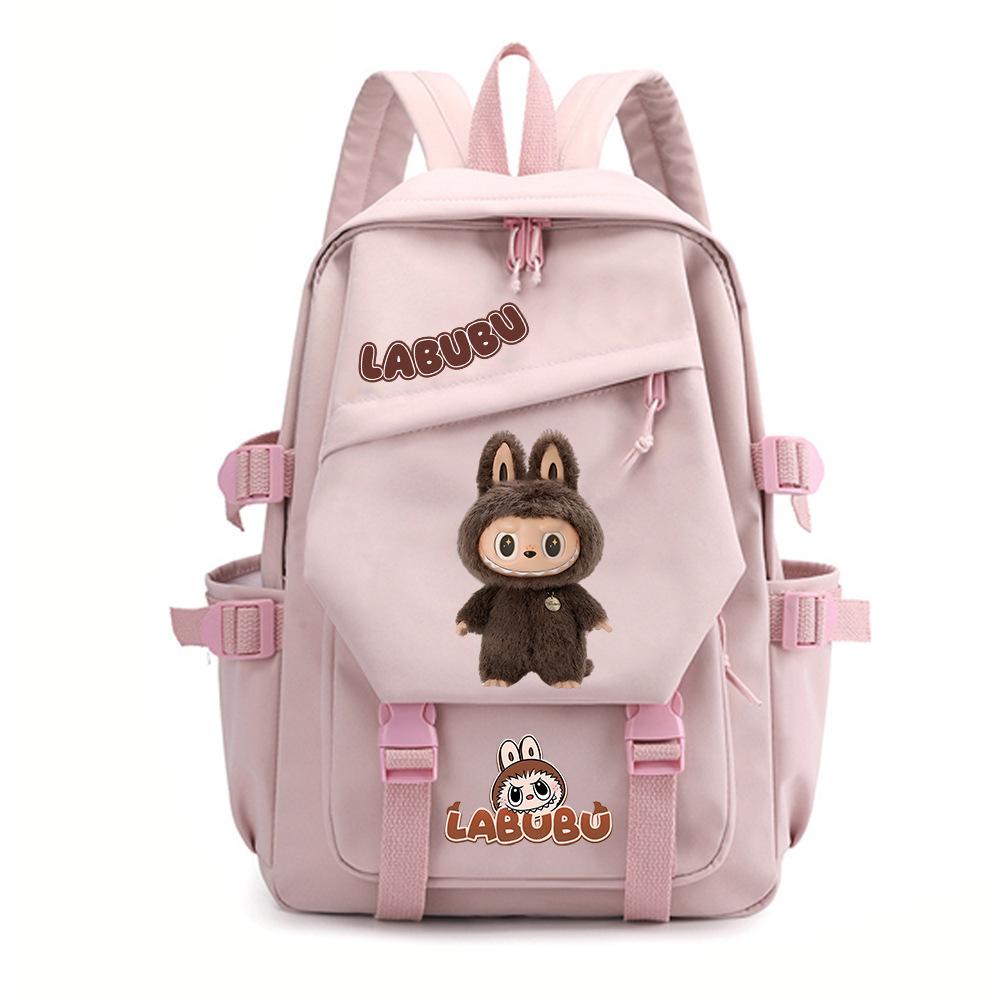 School Bag New Labubu Printed School Bag Primary School Students Junior High School Students Fashion Breathable Casual Backpack CLE