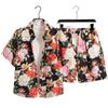 Unisex Summer Ice Silk Quick-Dry Hawaiian Shirt & Shorts Set