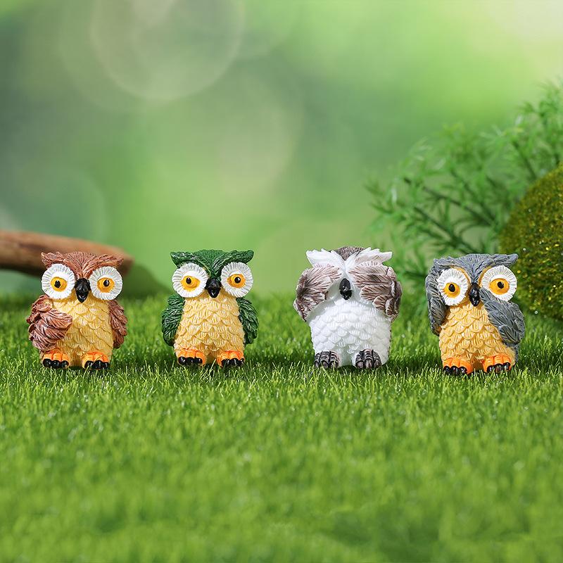 Owl Resin Small Ornament Miniature Landscape Decoration