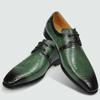 Fashion Derby Shoe Men Amazing Green Genuine Leather Breathable Casual High Quality Lace-Up Office Business Fashion Male's Suit Footwear