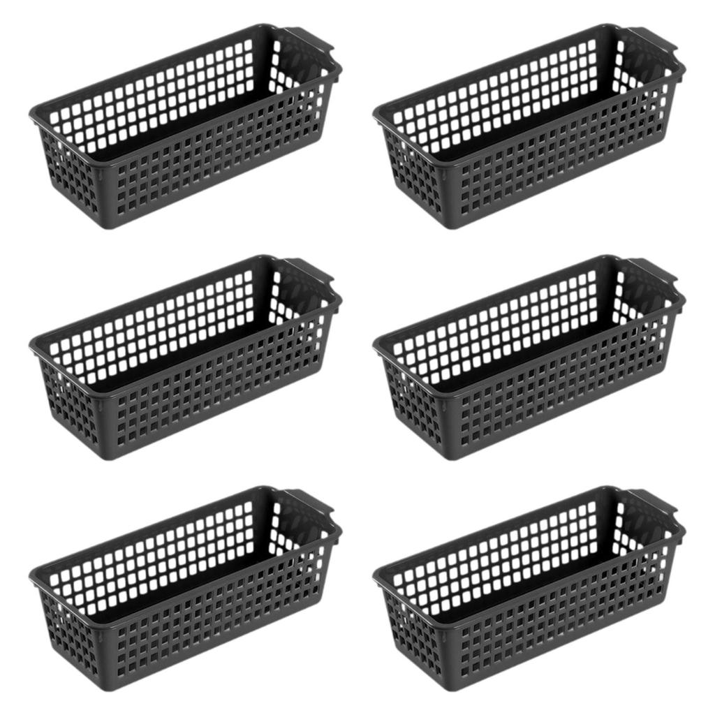 6x Storage Baskets Space Saving Container for Various Sundries Closet Office