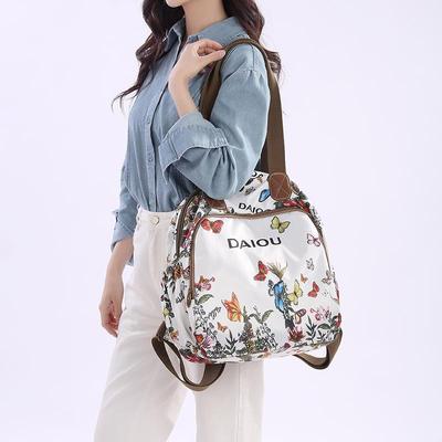 Wildblumenmuster Retro-Grafiken Nylon-Tragetasche Damen Wiederverwendbare Einkaufs-Tragetasche Für Damen Geldbörsen Und Handtaschen Einkaufs-Stofftasche