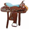 Western Barrel Racing Crystal Horse Leather Saddle Trail Pleasure Set.
