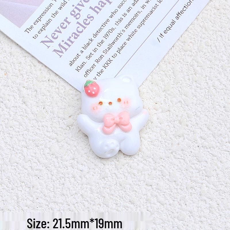 Cute Strawberry Animal Cartoon Resin Ornaments for Hair Clips, Shoes, and Accessories.