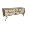 Meuble TV - DKD Home Decor - 120x40x61 Cm - Sapin Naturel - Métal Blanc - Design Contemporain