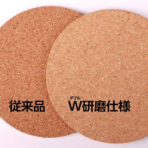 Good-L Cork Coasters, Round (Smooth Double-Polished Finish) [Diameter 90mm, Thickness 3.5mm / Pack of 30]