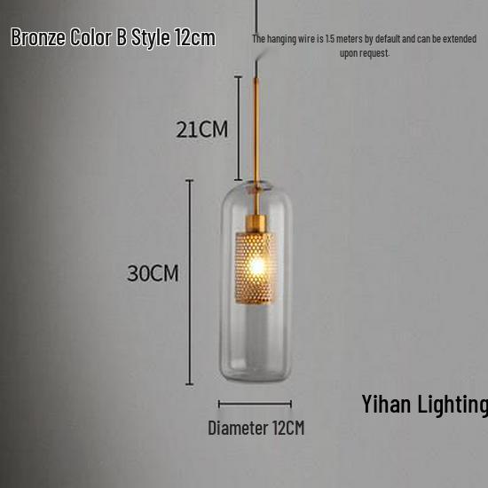 Nordic Modern Pendant Light – Minimalist Glass Fixture for Coffee Shops, Bedside, Bar Counters