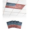 4 Pack Fluorescent Light Cover for Ceiling Lights, American Flag Magnetic Classroom Light Filters 4x2 Feet, Vintage Blue Red USA Flag Decorative