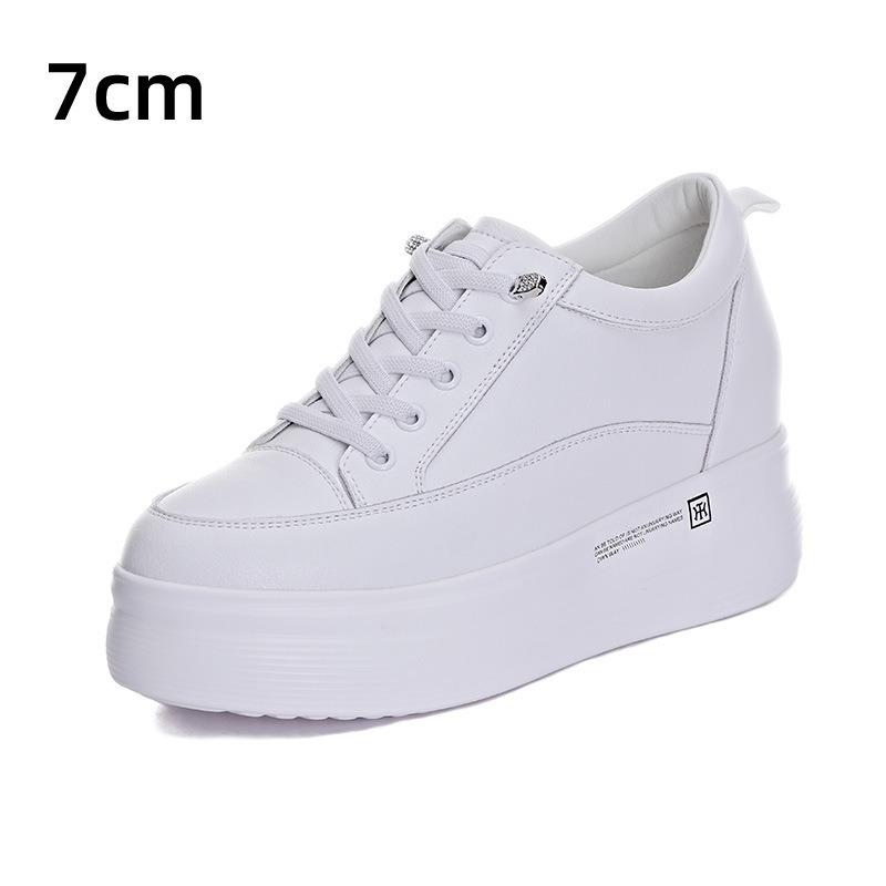 Trendy new muffin thick-soled inner height-increasing women's shoes mesh white shoes casual sports shoes