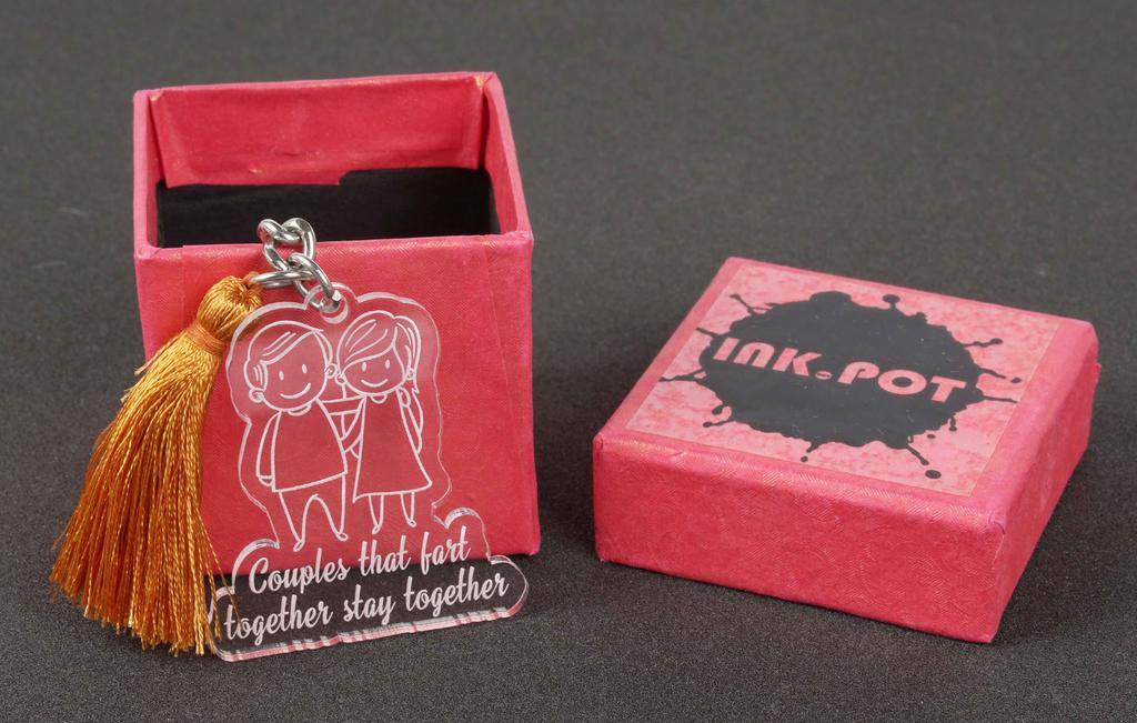 Inkdotpot Funny Keychain Couples That Fart Together Stay Together Acrylic Engraved Keychain Funny Couples Keyring Novelty