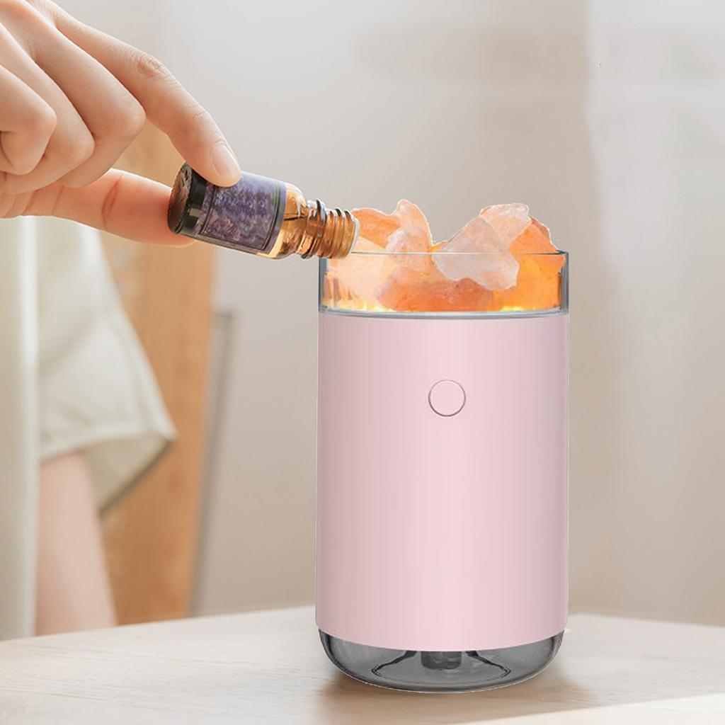 Humidificateur Diffuseur de Sel USB Diffuseur Humidificateur de Bureau avec Effet de Lumière Colorée