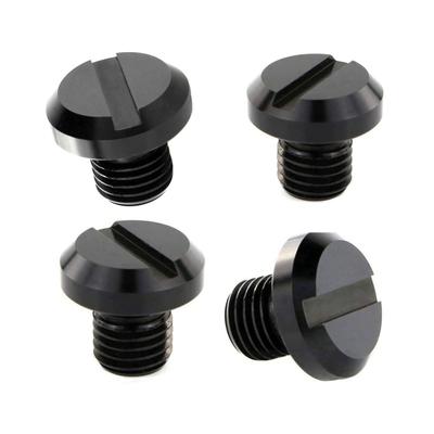 Mirhua M10x1.25 Aluminium 304 Edelstahl Motorrad Spiegelloch Abdeckkappen (Schwarz) für Yamaha Honda Kawasaki Suzuki BMW