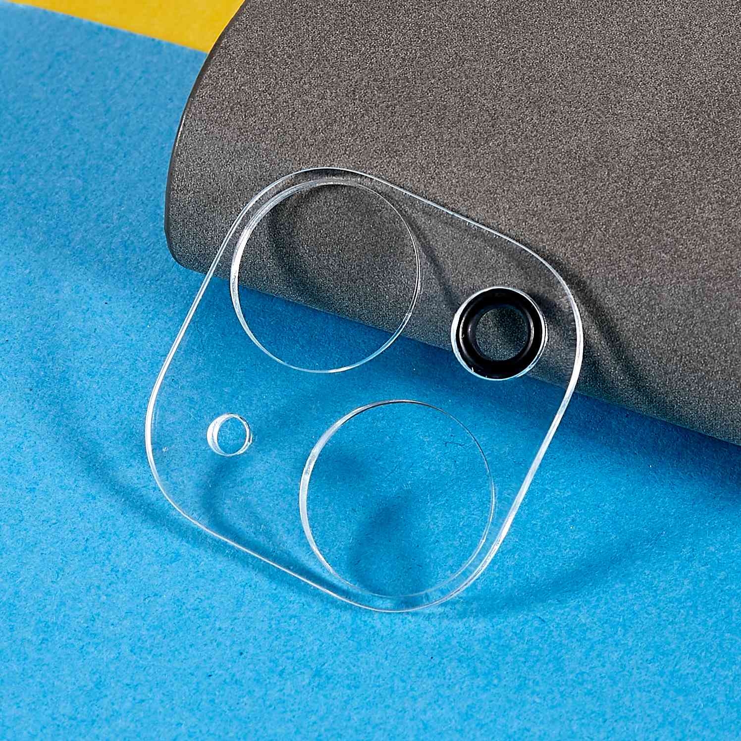 

For iPhone 15/15 Plus Tempered Glass Lens Film Anti-explosion Silk Printing Camera Lens Protector with Bottom Plate Type A