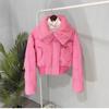 Winter New Design Lamb Wool Lapel Thickened Short Bread Clothes Cotton Coat Tide