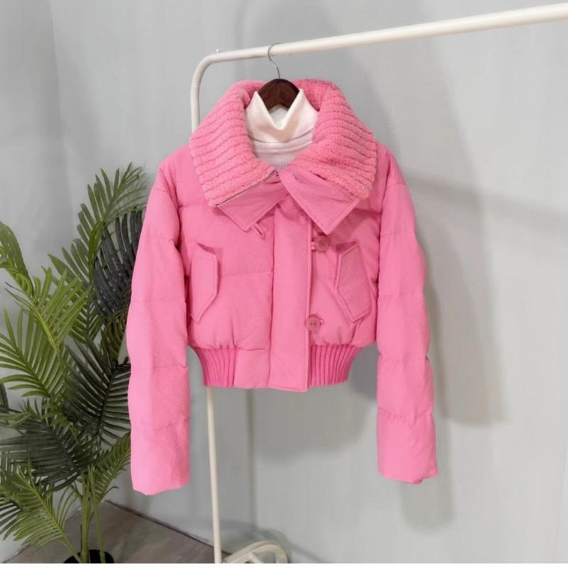 Winter New Design Lamb Wool Lapel Thickened Short Bread Clothes Cotton Coat Tide