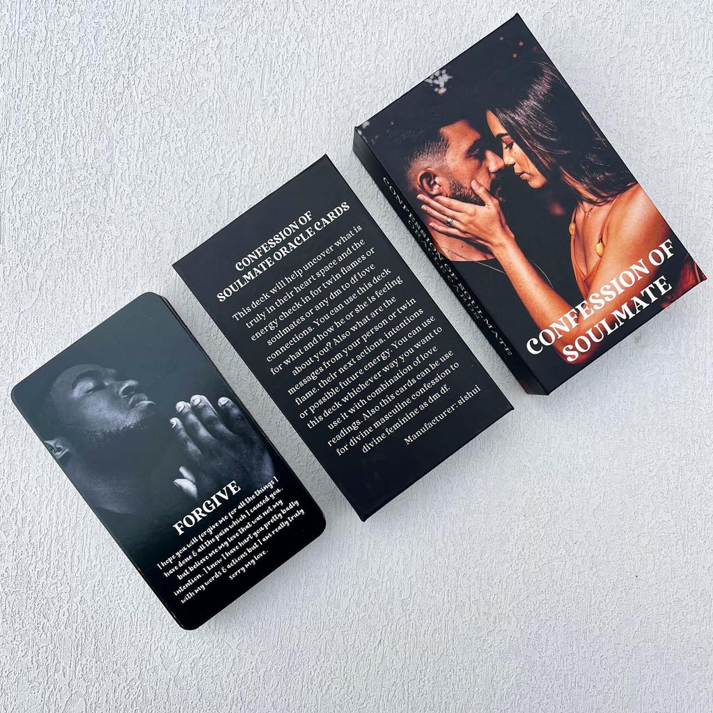 GZXINKE Confessions d'Âme Sœur Oracle Afro-Américain Amour Noir Oracle Âme Jumelle Relations Romantiques Karmiques Cartes, Jeu, Flamme, Situation,