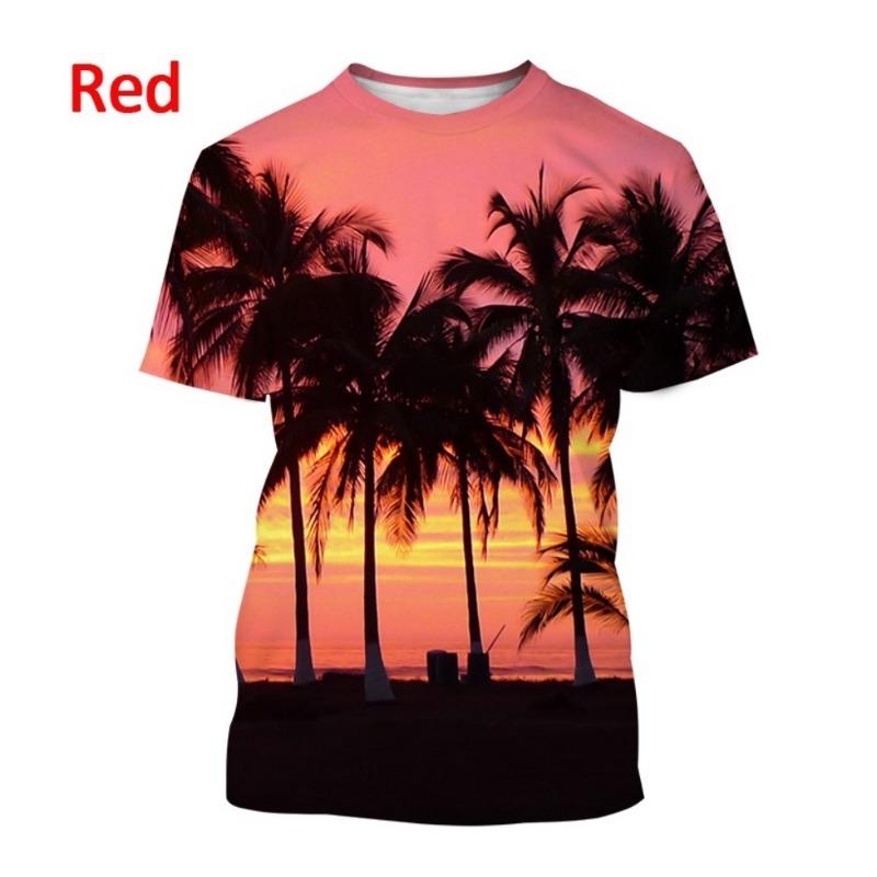 

Palm Tree T-Shirt 3D Printing T-Shirt Men Oversized T-Shirt Summer Casual Short Sleeve Tshirt Hawaiian Style Tops Men s T-Shirt 5XL