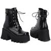 Gothic Punk Street Women's Ankle Boots Platform 2025 Thick High Heels Short Boot New Fashion Designer Black Lace-up Winter Shoes