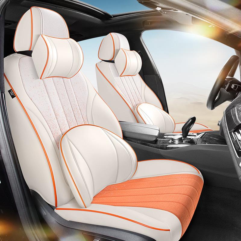 Universal Gradient Linen Car Seat Cushion for Five-Seater Models - Fashionable, Wear-Resistant Interior Fabric