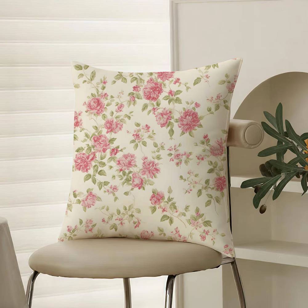 Frische Blumen Elegant und Schön Einfacher Kissenbezug Komfort Sofabett Seidig elegant Verdeckter Reißverschluss Dekorative Kissenhülle