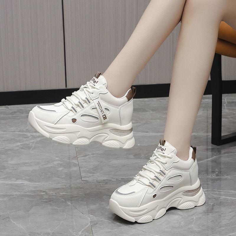 Korean version of dad shoes, women's travel shoes, little white shoes, heightened thick soles, simple and fashionable running shoes, not stinky, not