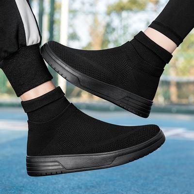 Zapatillas de Suela Gruesa para Hombre Otoño Pareja Nuevo Antideslizantes Zapatos tipo Calcetín Malla Transpirable Punta Redonda Casual Running Planas de Caña Alta Mujeres