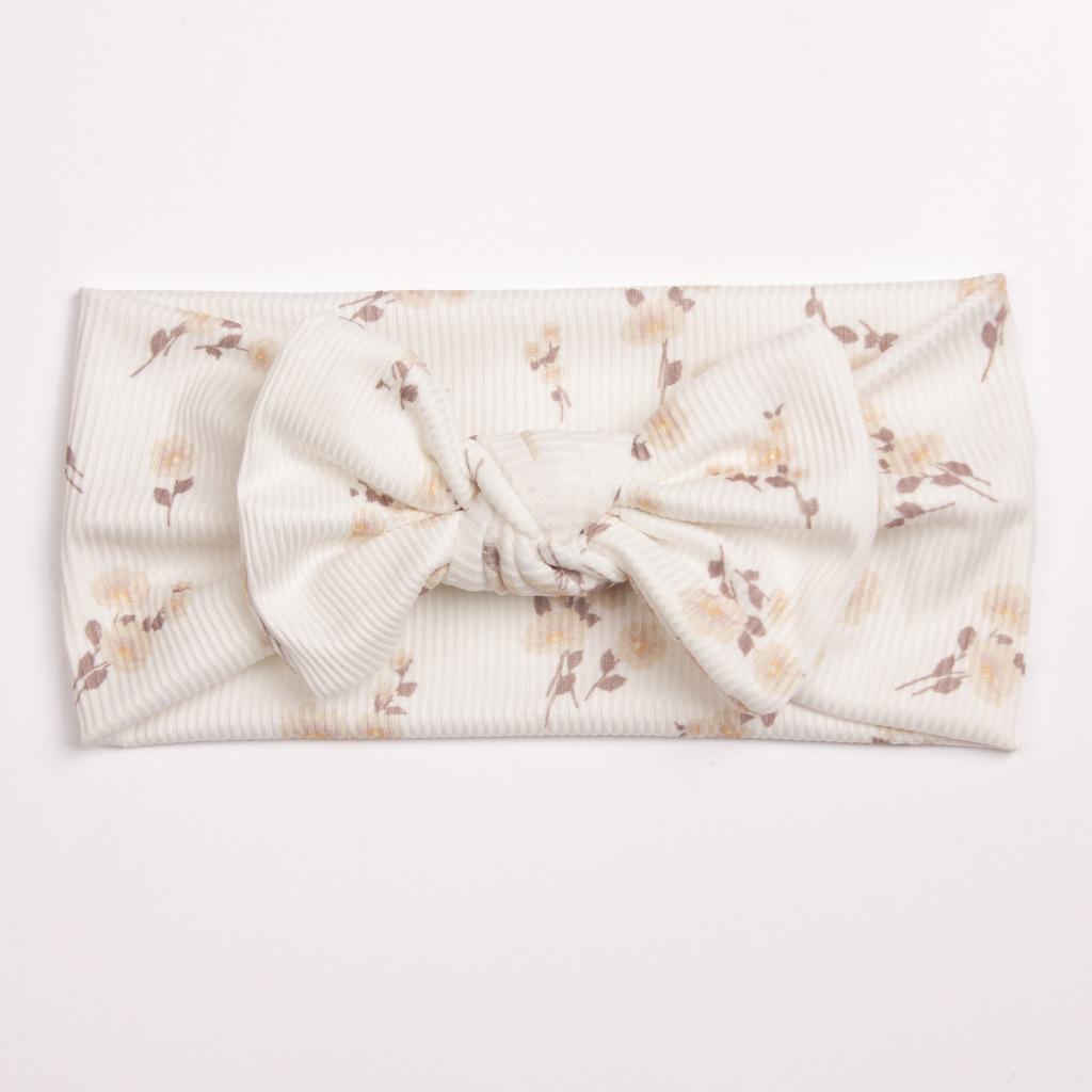 Cozy Baby Hair Band: Soft Print Bow Headscarf for Girls - Perfect for Autumn and Winter