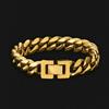 18K Gold Plated Non Tarnish Bracelet 7/7.5/8/8.5/9 Inches Women Waterproof Fashion Jewelry Miami Cuban Link Chain Men Bracelets