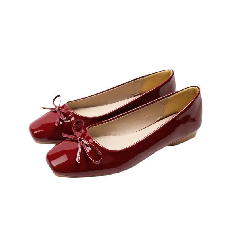 Módní ploché boty Dámské baleríny Kulatá špička Mašle Nazouvací Balerínky Ležérní mokasíny Dámské ležérní ploché boty 2025